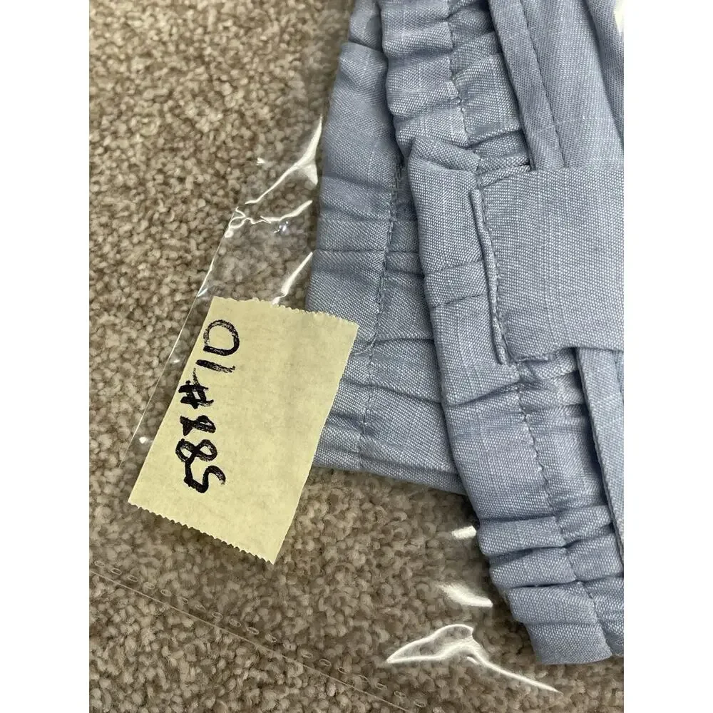 Hudson Gray Paperbag Waist Cargo Shorts Women’s Small Light Blue Chambray NWT - Picture 8 of 13